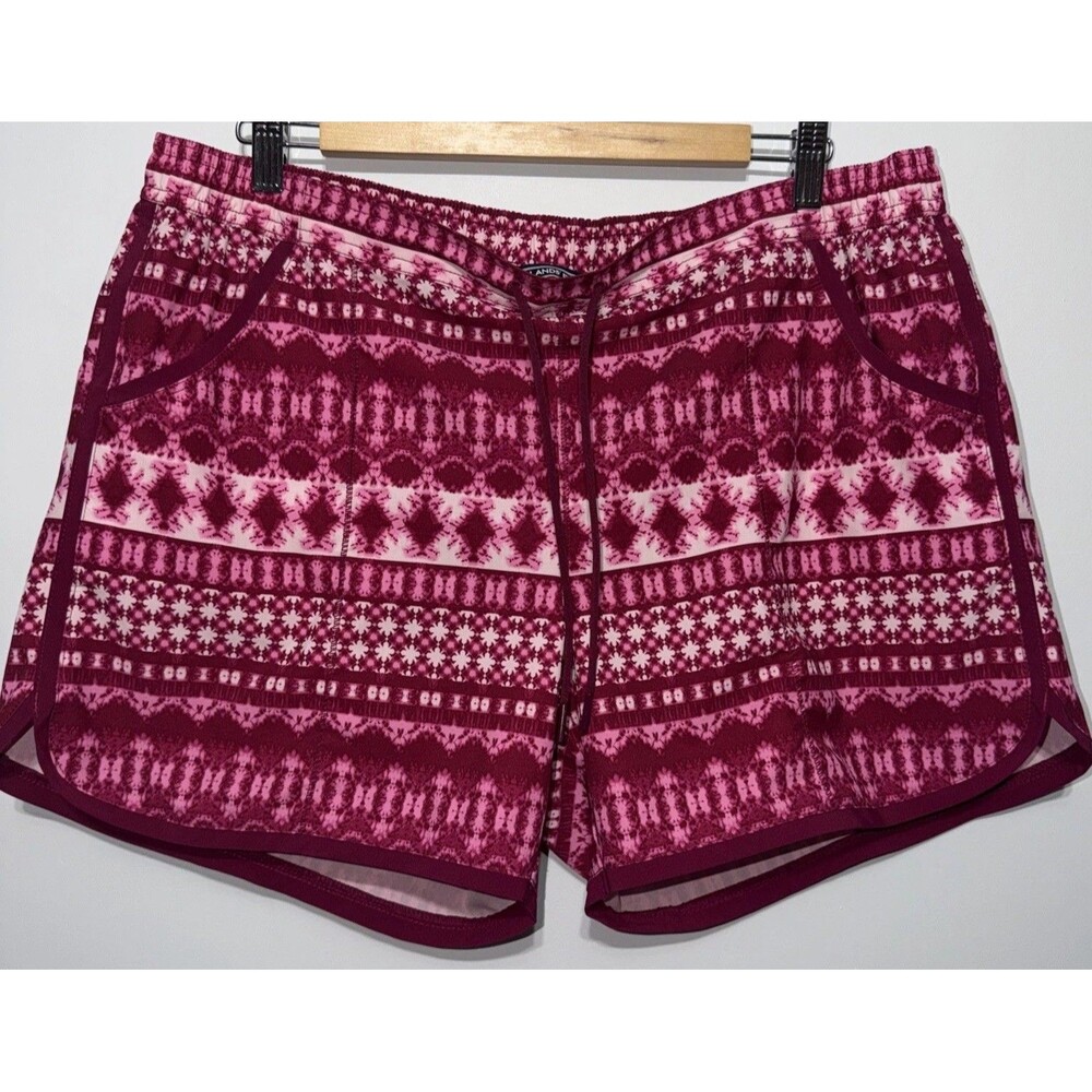 Lands End WOMENS 16 Quick Dry Pull On Swim Shorts Purple Pockets Modest Board